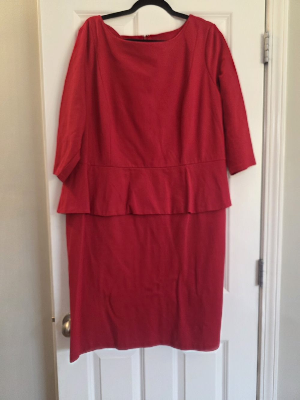 Talbots Red Peplum Midi Dress